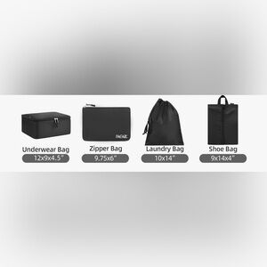 BAGAIL 4 Set Packing Cube Organizers in Various Sizes for Traveling in Black